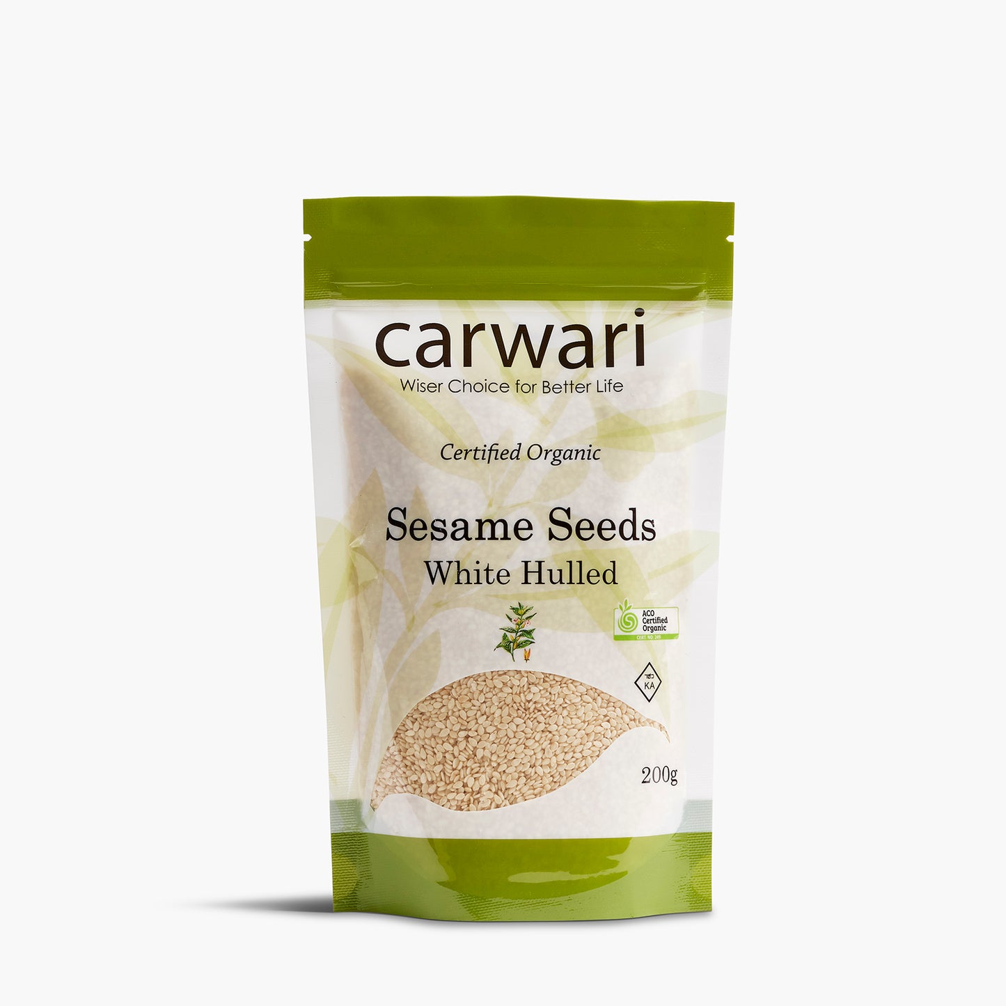 Carwari Organic White Hulled Sesame Seeds 200g – Organic Japanese White Sesame